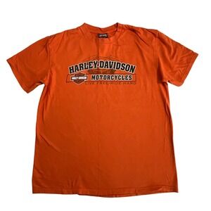 Harley Davidson Motorcycles‎ Live Free Ride Hard Orange T Shirt WY Men Size XL